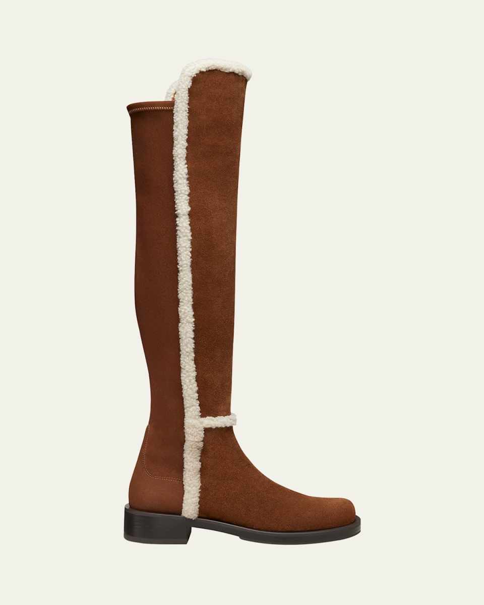 5050 Bold Suede Shearling Knee Boots